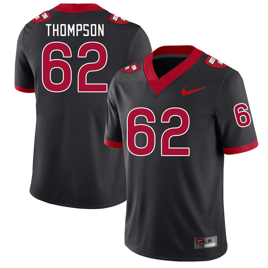 Men-Youth #62 Derek Thompson Harvard Crimson 2023 College Football Jerseys Stitched Sale-Black